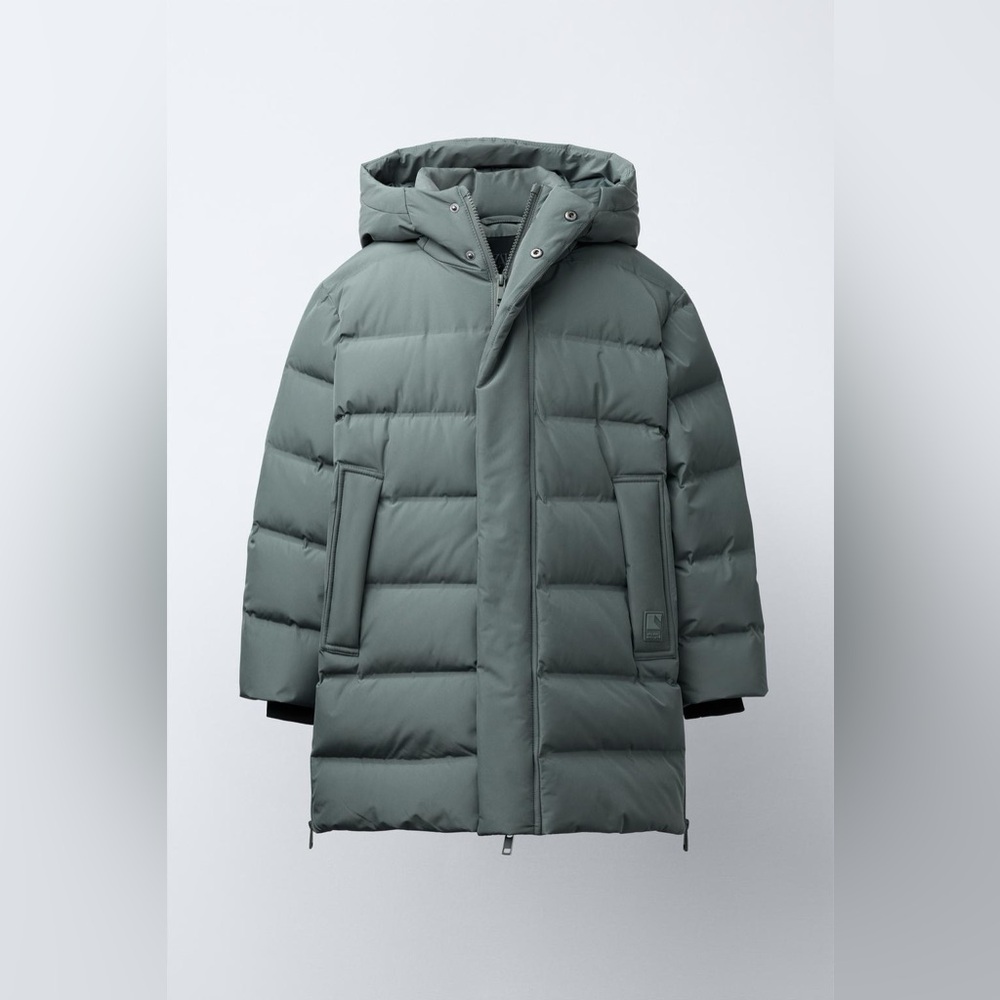 Zara Boys Hooded Puffer Down Jacket Coat Size 9-10 - Picture 3 of 11